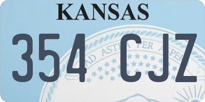 KS license plate 354CJZ