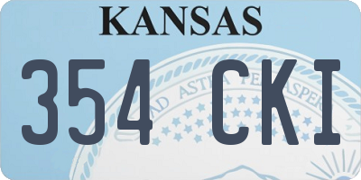 KS license plate 354CKI