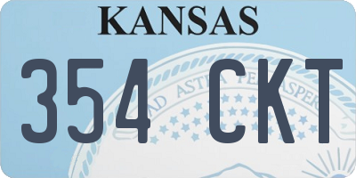 KS license plate 354CKT