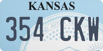 KS license plate 354CKW