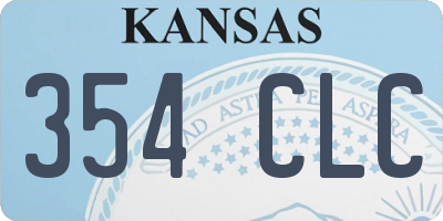KS license plate 354CLC