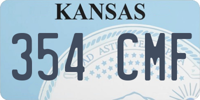 KS license plate 354CMF
