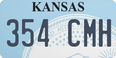 KS license plate 354CMH