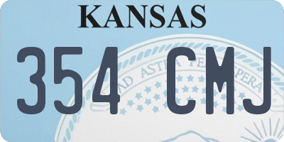 KS license plate 354CMJ