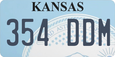 KS license plate 354DDM
