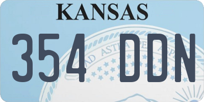 KS license plate 354DDN