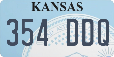 KS license plate 354DDQ