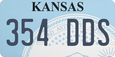 KS license plate 354DDS