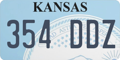 KS license plate 354DDZ