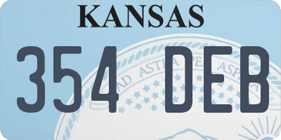 KS license plate 354DEB