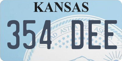 KS license plate 354DEE