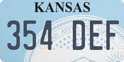 KS license plate 354DEF