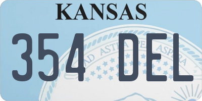 KS license plate 354DEL