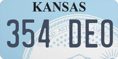 KS license plate 354DEO