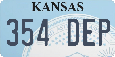 KS license plate 354DEP