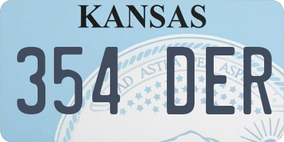 KS license plate 354DER