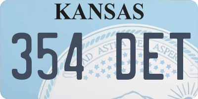 KS license plate 354DET