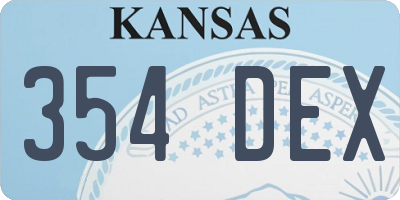 KS license plate 354DEX