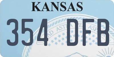 KS license plate 354DFB