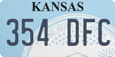 KS license plate 354DFC