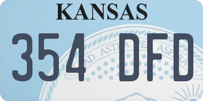 KS license plate 354DFD