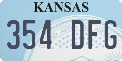 KS license plate 354DFG