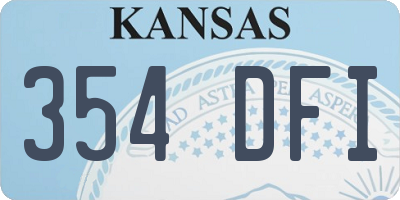 KS license plate 354DFI