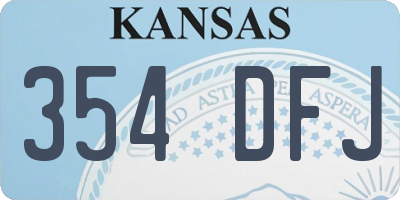 KS license plate 354DFJ