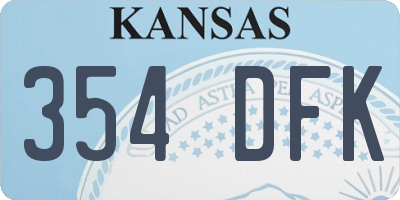 KS license plate 354DFK