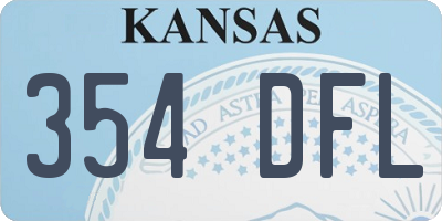 KS license plate 354DFL