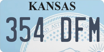 KS license plate 354DFM