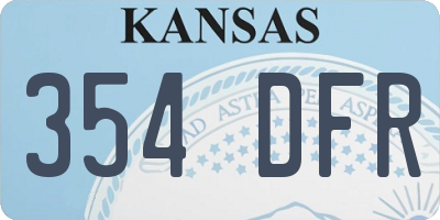 KS license plate 354DFR