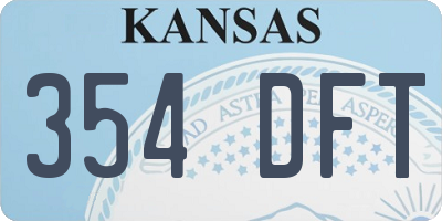 KS license plate 354DFT