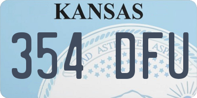 KS license plate 354DFU