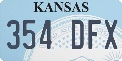 KS license plate 354DFX