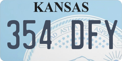 KS license plate 354DFY