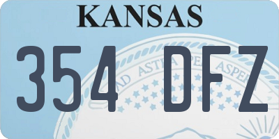 KS license plate 354DFZ
