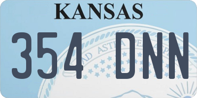 KS license plate 354DNN