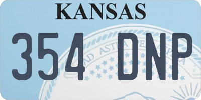 KS license plate 354DNP