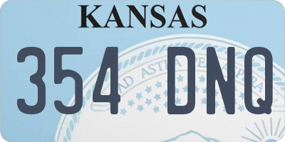 KS license plate 354DNQ