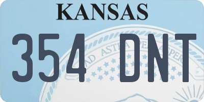 KS license plate 354DNT