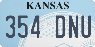 KS license plate 354DNU