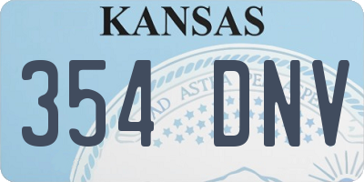 KS license plate 354DNV
