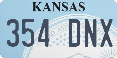 KS license plate 354DNX