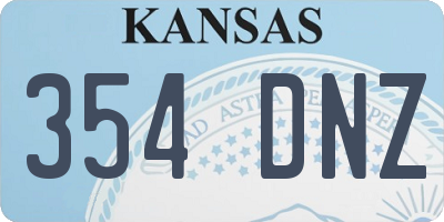 KS license plate 354DNZ