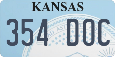KS license plate 354DOC