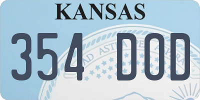 KS license plate 354DOD