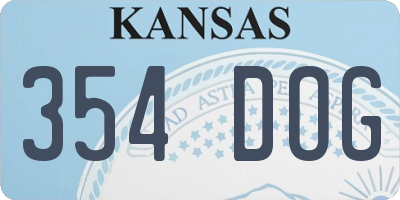 KS license plate 354DOG