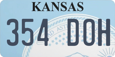 KS license plate 354DOH