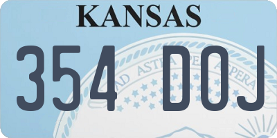 KS license plate 354DOJ
